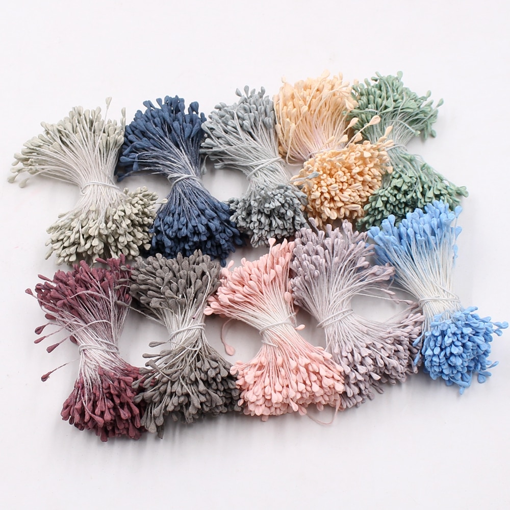 360Pcs/lot Mini Flower Stamen Artificial Flowers Pistil Wedding Party Decoration DIY Scrapbook Handmade Craft Flower Accessories