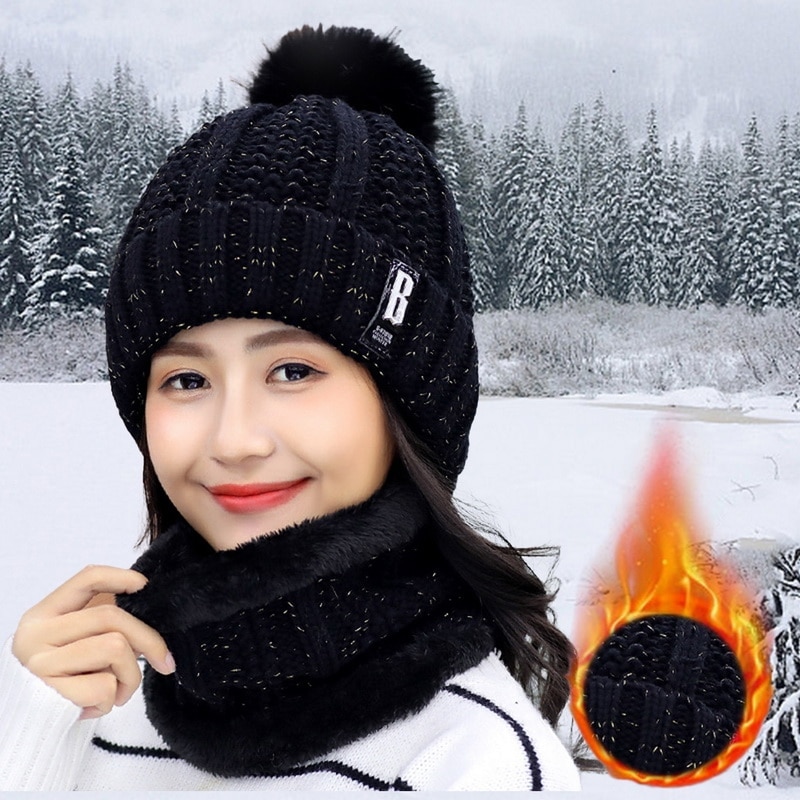 Ensemble bonnet, écharpe et gants - Rouge - Laine - Hiver - Confort et