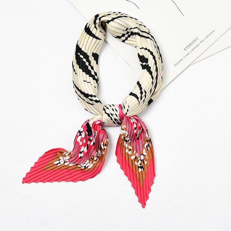 Zebra Print Kleine Zijden Hoofd Sjaal Vrouwen Bandana Krinkel Zachte Zomer Das Decoratie [3961]