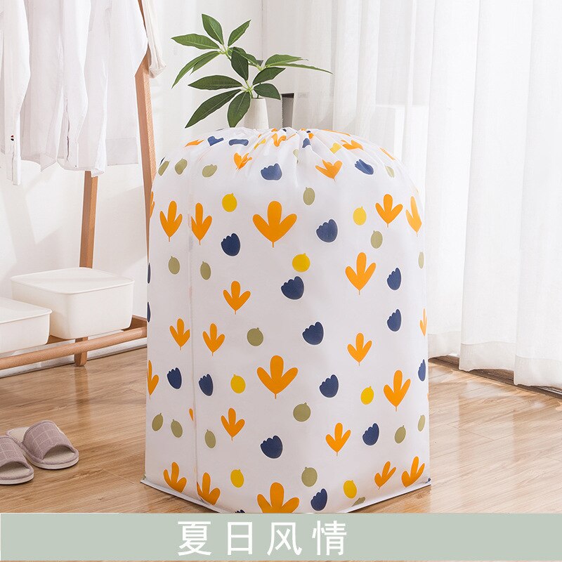 Quilt Pillow Blanket Organizer Foldable Storage Bag Collapsible Storage Bag Beam Port Transparent Organizer Cabinet Container: Light Grey / 70X32cm