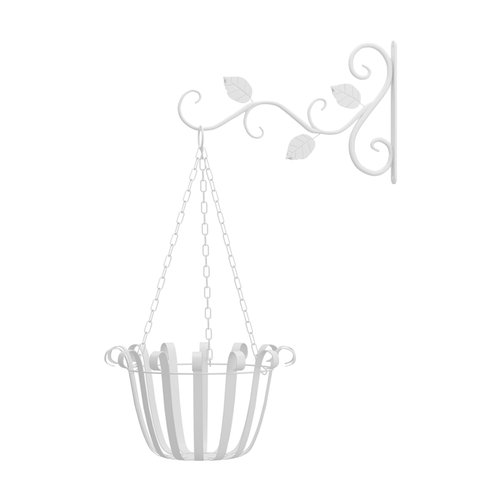 Wall Mounted Accessories Office Hanger Modern Plant Hook Decorative Flower Pot Living Room Hanging Basket Iron Home Garden Patio: White Hanging Basket