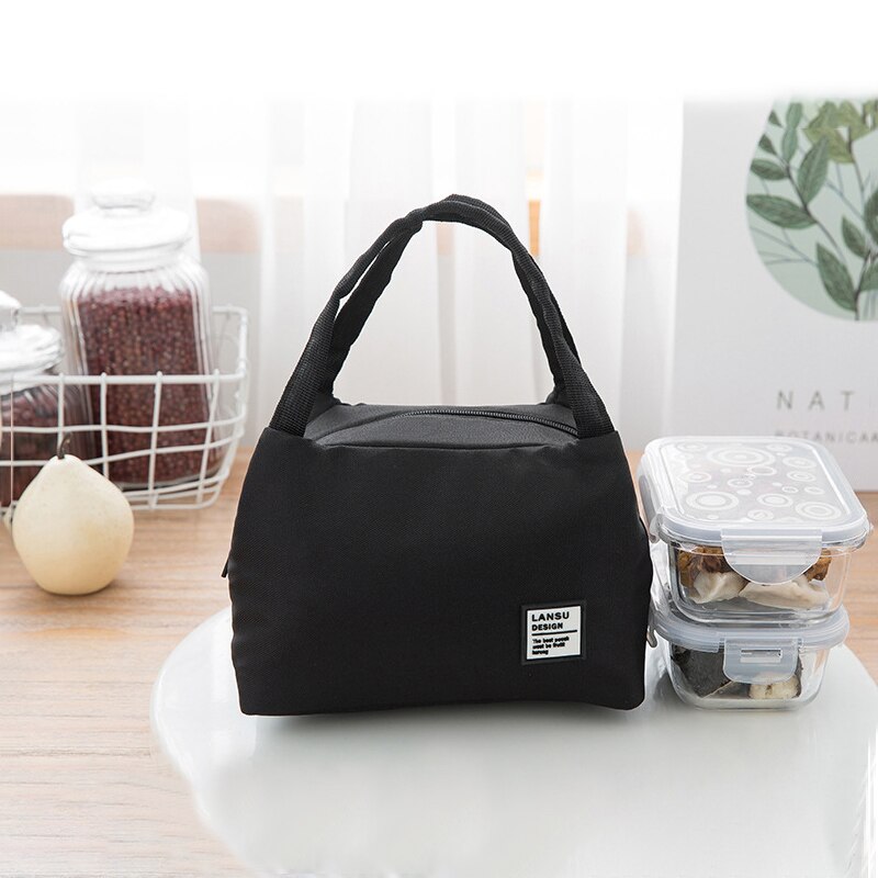 Portable Lunch Bag Built-in Aluminum Foil Thermal Insulated Lunch Box Tote Cooler Bag Bento Pouch Lunch School Food Storage Bags