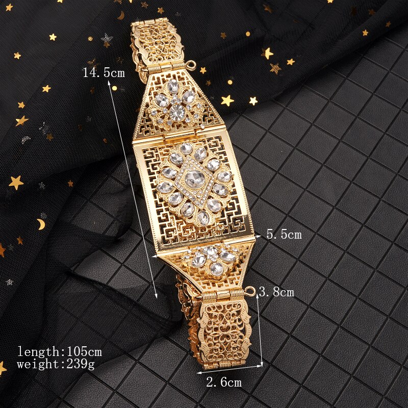 Marokkaanse Vrouwen Bruid Trouwjurk Riem Vintage Metalen Taille Ketting Goud Zilver Verstelbare Lengte Lichaam Sieraden