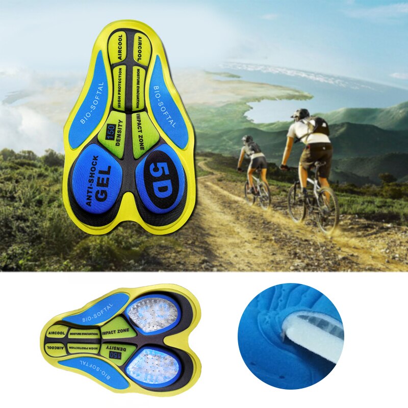 5d silica gel pad cykel hagesmæk og shorts stødsikker åndbar blød 5d-20d gel pad sadel til cykel sportstøj