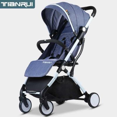 Mini poussette portable pour bébé, ultra légère, inclinable et pliable: bule 1