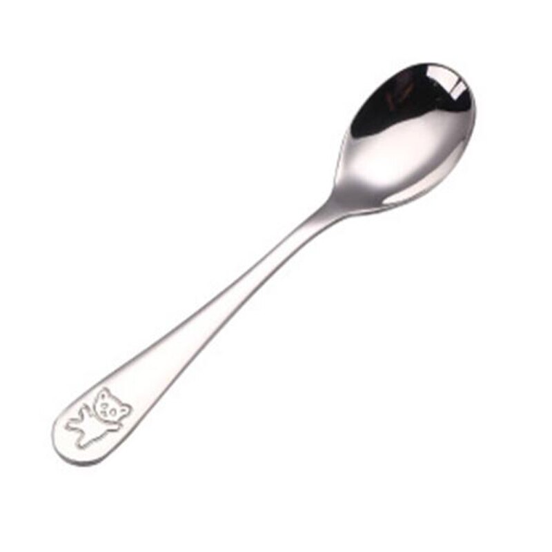 Baby Gadgets Tableware Set Children Utensil Stainless Steel Toddler Dinnerware Cutlery Cartoon Infant Food Feeding Spoon Fork: Big Spoon