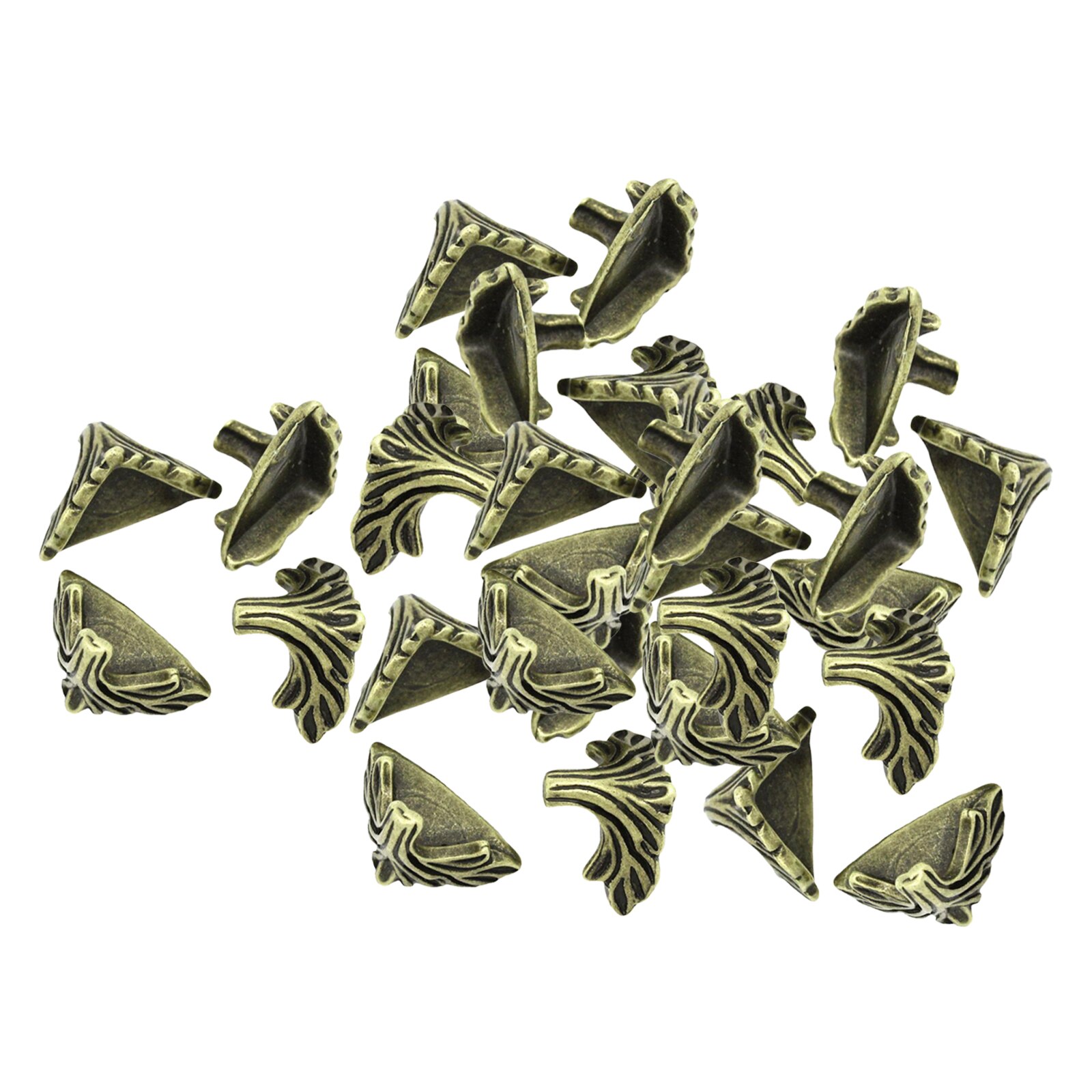 30pcs Bronze Cabinet Box Edge Corner Guards Trinket for Wood Chest Trunk Box