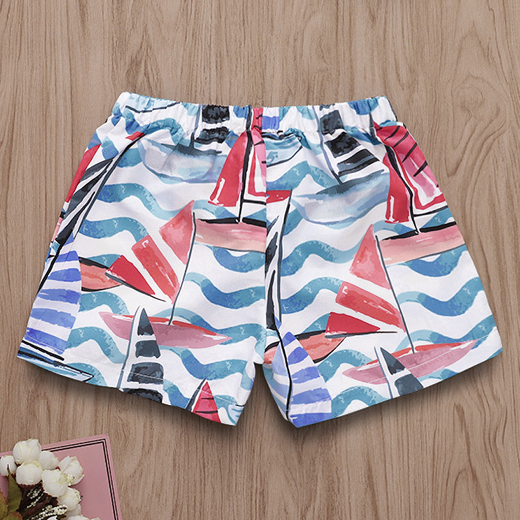 Nueva verano bebé Infante pantalones cortos con estampado Hawaiano para niños y niñas pantalones de playa para niños pequeños de verano ropa corta para bebés