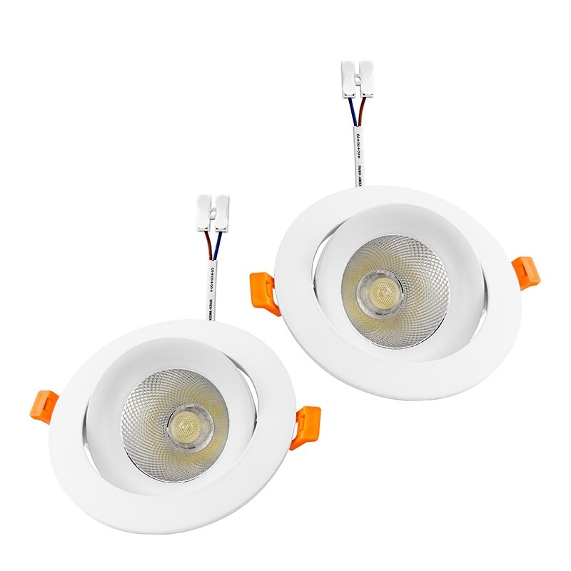 2 Pcs Led Spots Waterdicht Cob AC220V 7W 12W 20W Verstelbare Hoek Verzonken Panel Plafond Lamp Licht aluminium Binnenverlichting