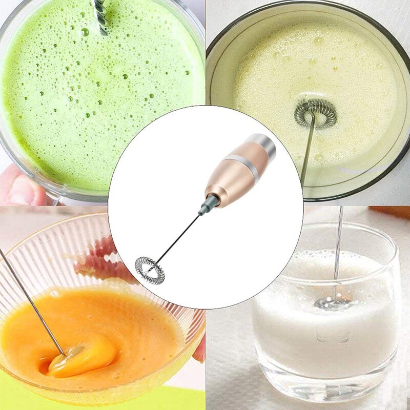 Milk Frother Handheld Whisk - Battery Operated Electric Foam Maker Frother For Milk, Coffee, Latte, Cappuccino, Chocolate, Dri