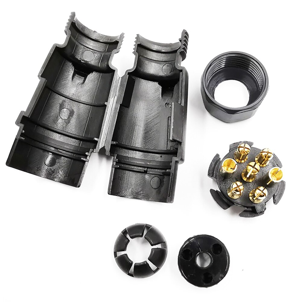 12V 7Pin Trailer Plug Caravan Car EU Adapter Screw Terminal Universal Replacement Part Waterproof Socket Towbar Easy Install RV