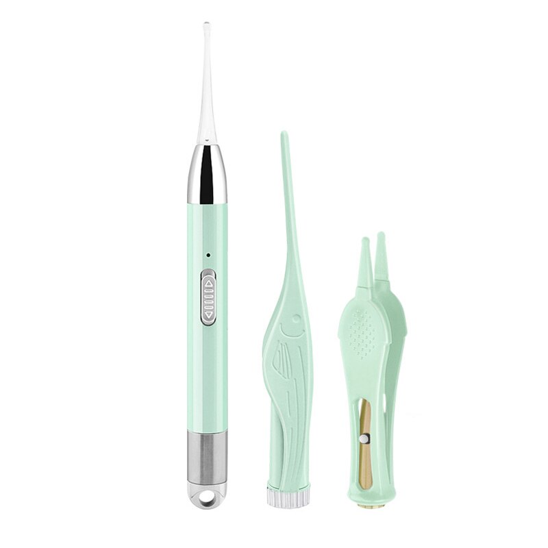 Oor Schoner Led Licht Oor Pick Usb Oplaadbare Oor Wax Verwijderen Neus Schoon Clip Baby Oor Schoon Pincet Set: Green