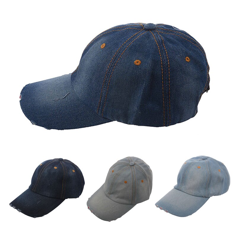 Menn kvinner sport hatt uformell denim baseball ball lokk sol unisex vanlige hattemaker