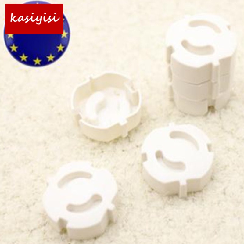 Prise de sécurité pour bébé en ABS blanc pur, 10 pièces/lot, couvercle de protection électrique Standard européen