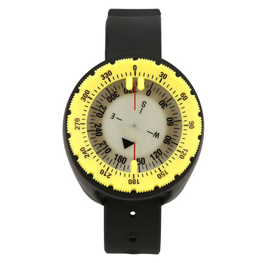 Onderwater Kompas Professionele 50M Duiken Kompas Waterdicht Navigator Digitale Horloge Scuba Kompas Voor Zwemmen Duiken Scuba: YELLOW