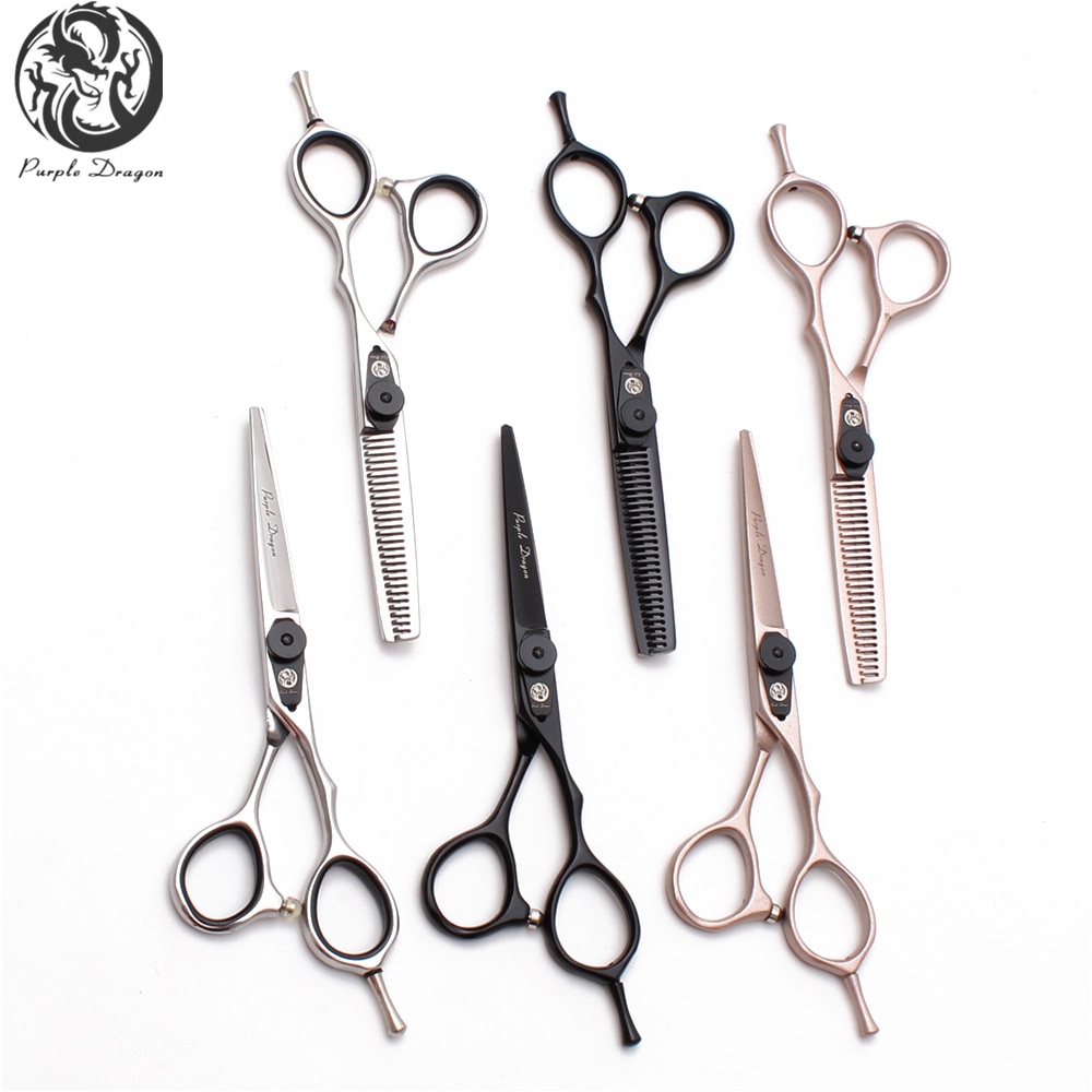Purple Dragon 5.5 "6" JP 4440 ciseaux amincissants, ciseaux pour couper les cheveux, repose-doigt, Z9015