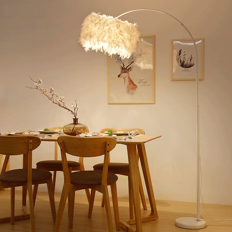 Peche lampadaire salon chambre fille chambre piano studio plume forme lampadaire