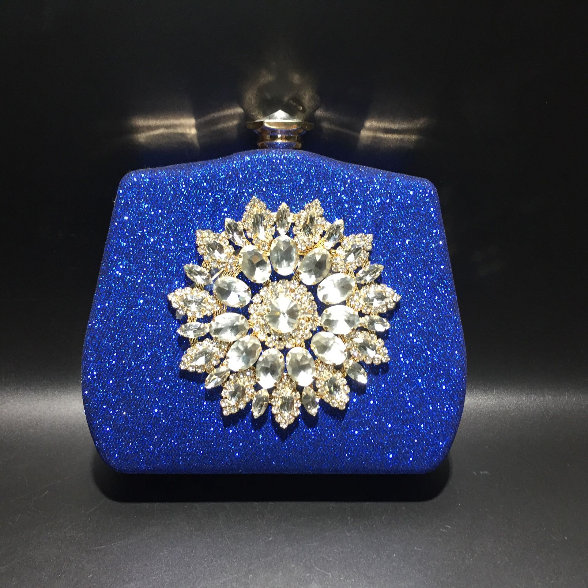 Bee In Fly Luxe Diamant Avondtasje Zon Bloem Sieraden Banket Tas Bruids Handtas: Blauw