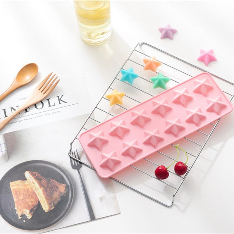Diy 3D Ster Vorm Siliconen Mal Taart Decoreren Gereedschappen Cupcake Siliconen Mal Chocolade Vorm Decor Muffin Pan Bakken Stencil