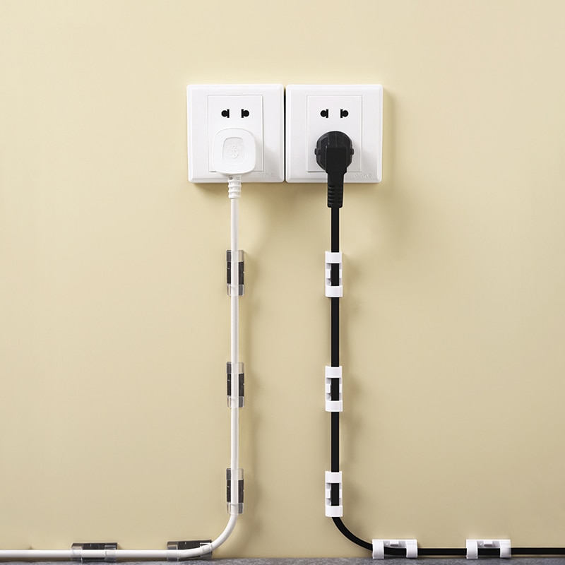 Cable Holder Management Cable Winder Cover Cord Clips Organizer Desktop Wall Wire Manager Cord Holder for USB Charging Data Line
