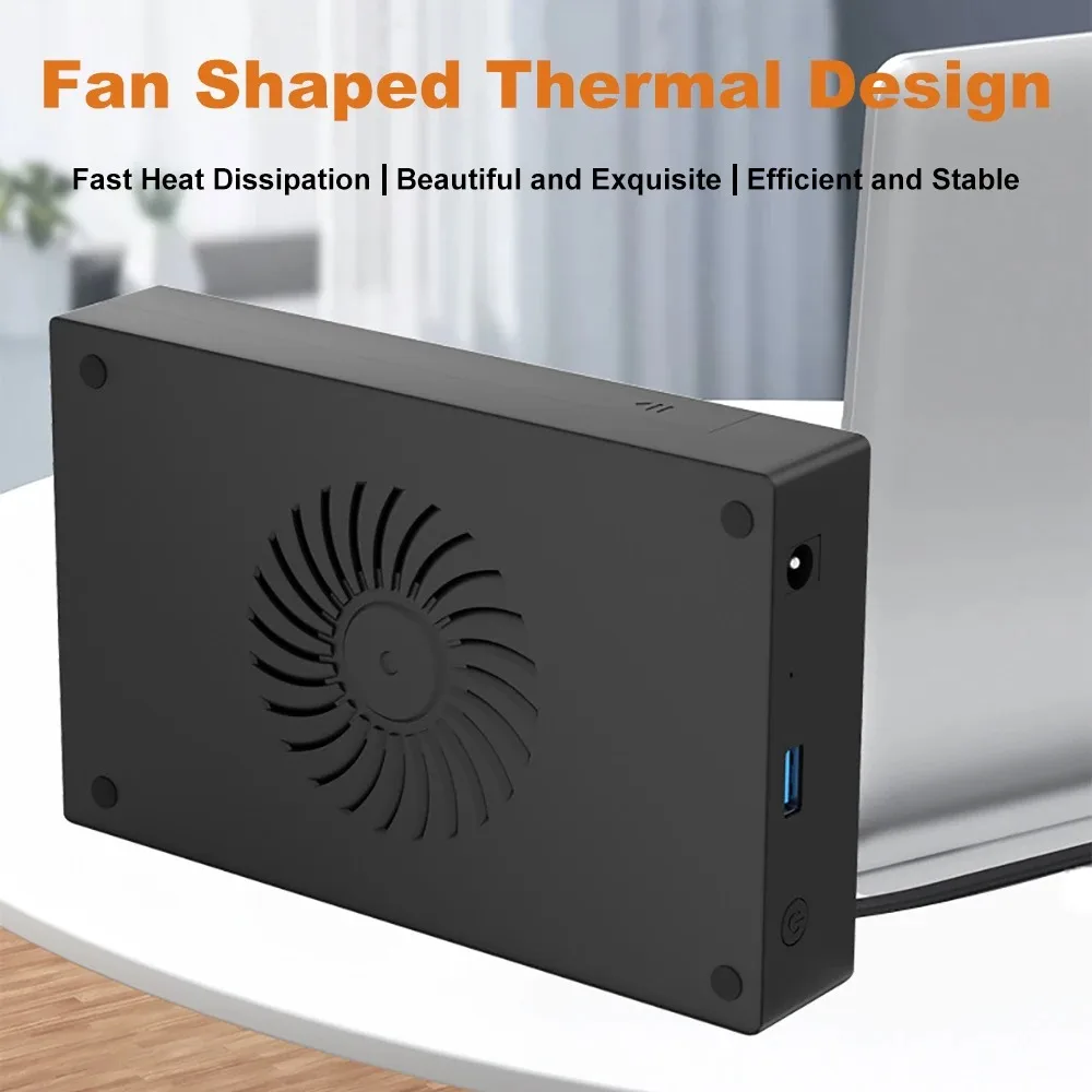 2.5/3.5 Inch HDD Case SATA to USB 3.0 Adapter SSD External Hard Drive Enclosure Cooling Fan 450Mb/s 22TB HDD Case for PC Laptop