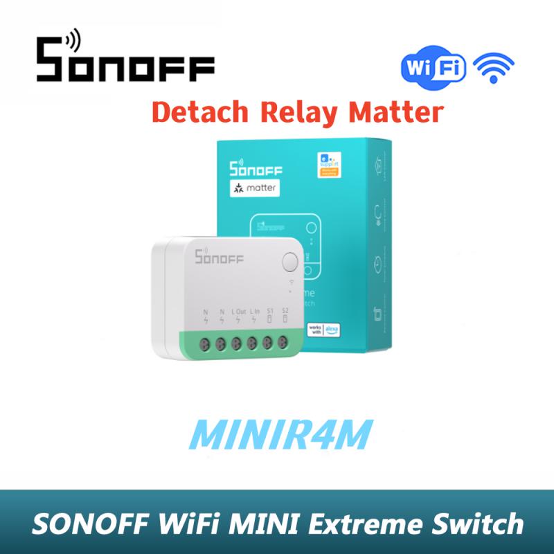 SONOFF MINIR4M Wifi interruptor inteligente Compatible con Matter controlador inalámbrico interruptor Universal a través de Alexa Google Home Control de voz:  Opción1