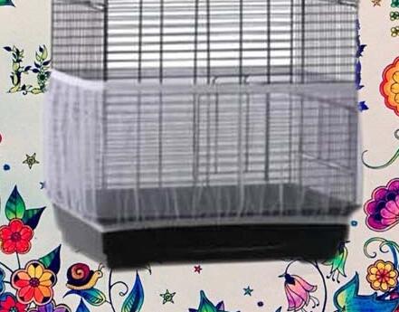 3 tamaños diferentes, malla elástica, jaula de loro, cubierta de red de malla, se ajusta ampliamente a la mayoría de las jaulas de pájaros