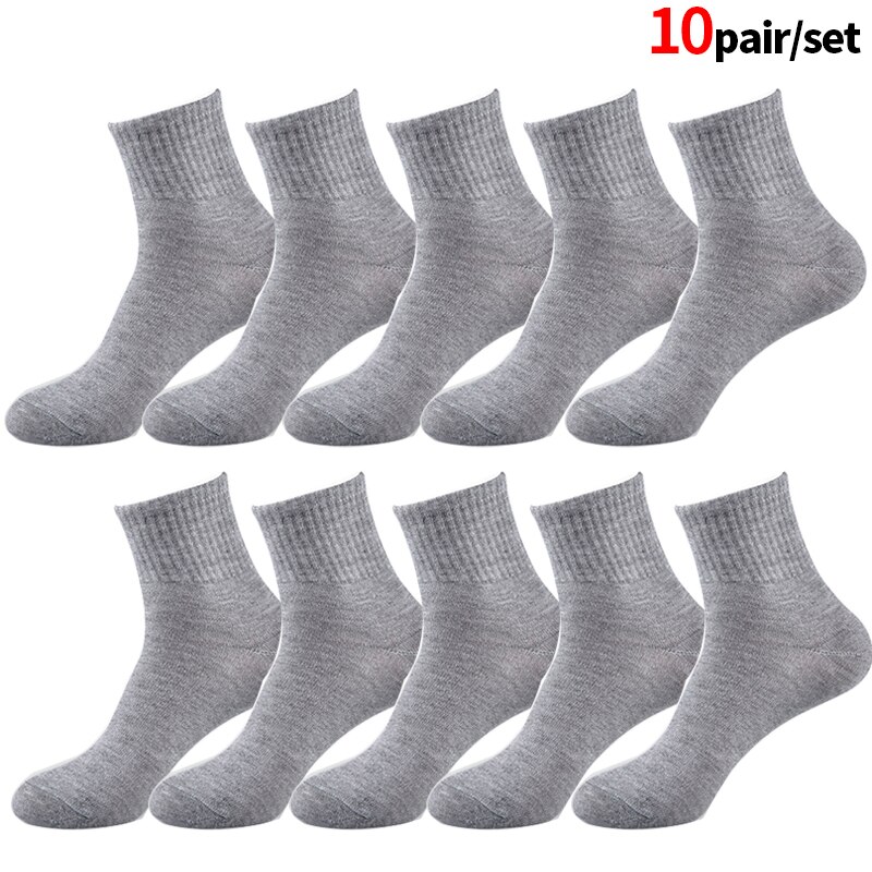 10pair Women Socks Breathable Ankle Socks Solid Color Short Comfortable Cotton Low Cut Socks Black White Gray: Gray