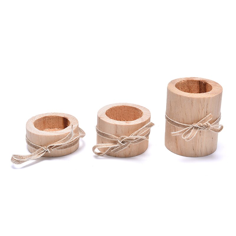 Diy-kandelaar van natuurlijk hout, vetplantenpot, huisdecoratie, kaarsenhouder van dennenhout, handgemaakte theelichthouder, decoratie