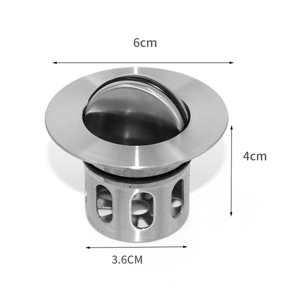 Universal Replacement 2 in 1 Wash Basin POP Up Sink Drain Plug Bathtub Bounce Drain Stopper Filter Kitchen Bathroom Supplies: Type B