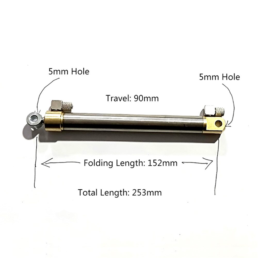 Hydraulische Cilinder Miniatuur Olie Cilinder 55 Mm/75 Mm/90 Mm Slag Reizen Voor Rc Graafmachine Bulldozer Miniatuur industrie: 90mm