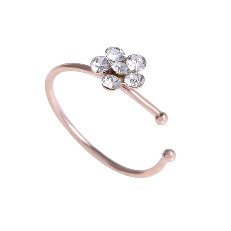 1 stück farbiger Titan-nasenring, goldfarbener körperclip Ich bin creolen-stil, glänzend, für damen-septum-durchbohren