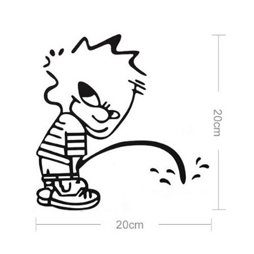 Śmieszne chłopiec karton toaleta wc kalkomania ścienna