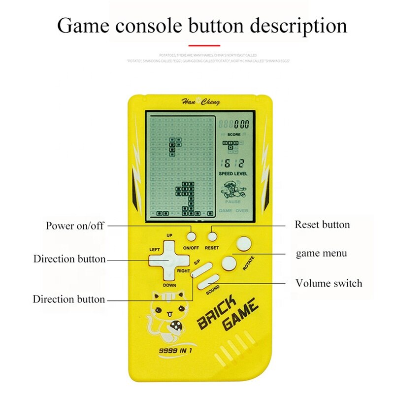 1 pc retro game console portable handheld game console lcd screen electronic game educational toy children's new year