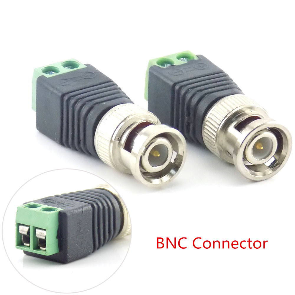 2/5/10pcs 12V DC BNC Male female Connector Coax CAT5 Video Balun Adapter Plug for Led Strip Lights CCTV Camera Accessories