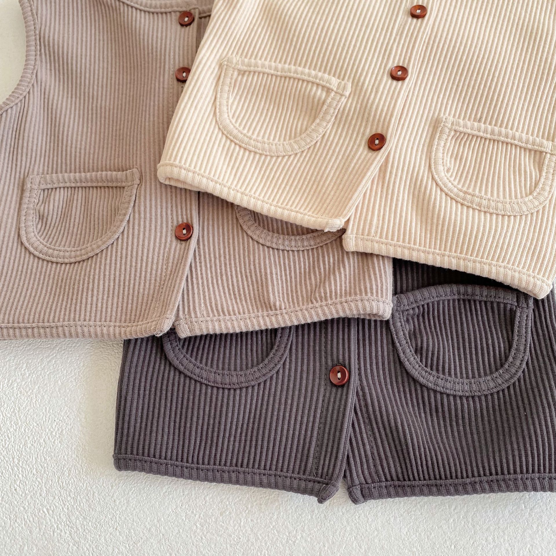 Baby Clothes Solid Vest Spring Autumn 2022 Baby Girl Vests Belly Protection Ribbed Sleeveless Vest Boys Tops Outfits