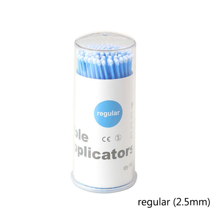 VVHUDA-Mini cepillos desechables, 100 Uds., varitas para extensiones, sin pelusa, microcepillo, punta de microfibra, aplicador de maquillaje: 2.5mmbox