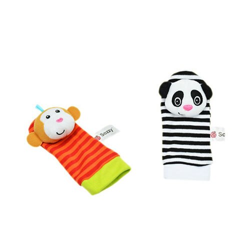 SOZZY 2 stks/set Pols Rammelaar 15*3.5 cm dier Voet Sokken 14*6.5 cm Squishy Baby Baby Speelgoed pluche Pasgeboren sussen suffed pop