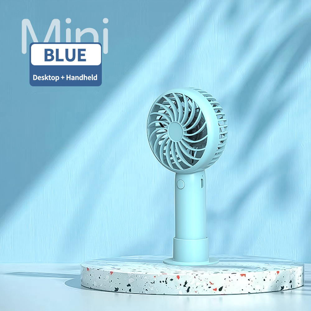 Ventilateur Portable Rechargeable pratique petit ventilateur de poche ventilateur à main léger Mini ventilateur portatif refroidisseurs d'air: Bleu