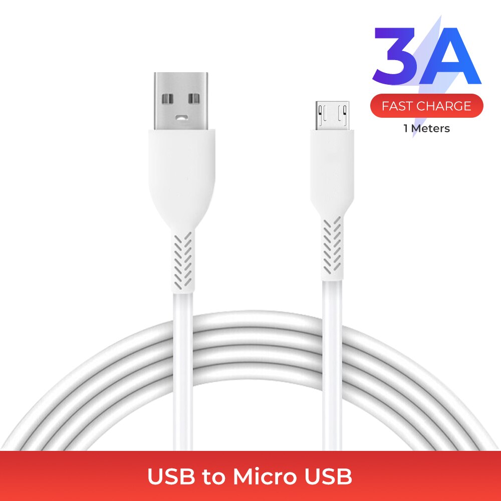 3A 1M Telefoon Kabel Type C/Micro Usb Charger Cable Mobiele Telefoon Snel Opladen Datakabel: USB-MK-3A