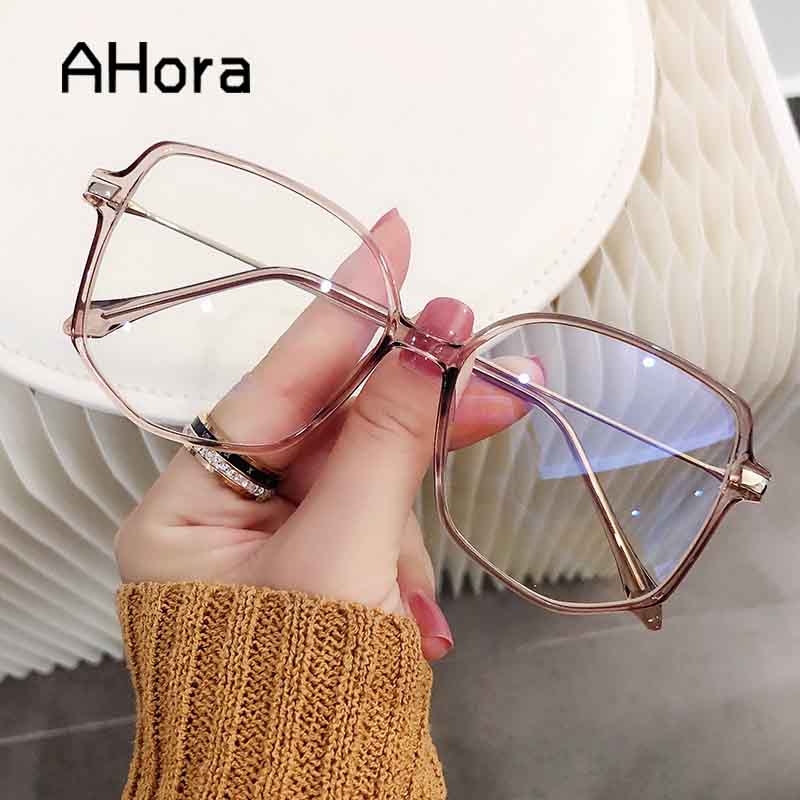 Ahora Oversize Anti Blue Light Reading Glasses Plygon Alloy Women&amp;Men Presbyopic Eyeglasses With Diopter +1.0...+4.0