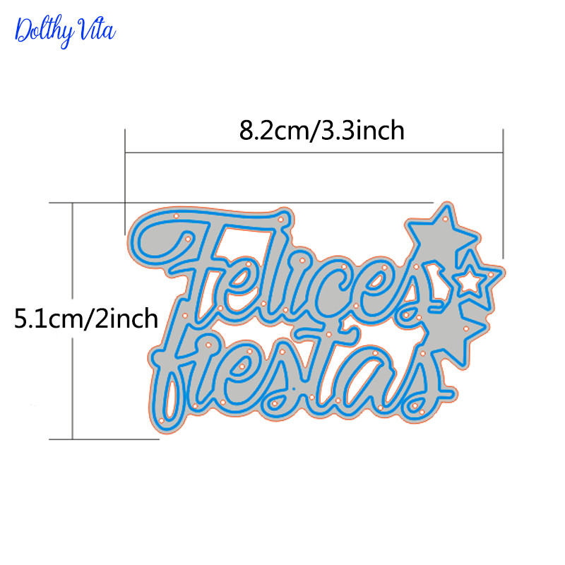 Spaans sterft verjaardag woorden Sterft Pasen Metalen Stansmessen Alfabet Craft Sterft snijd voor DIY scrapbooking kaarten maken: Happy Holidays