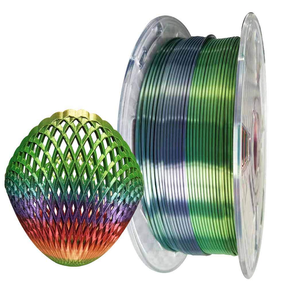 3D Printer Pla Zijde Regenboog Gloeidraad 1.75Mm 1Kg/500G/250G Sublimatie 3D Afdrukken Materialen shine Zijdeachtige Textuur Pauw Kleur