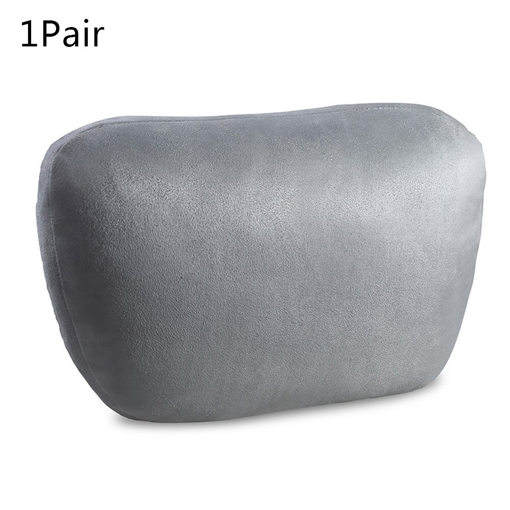 1Pair Universal Car Headrest Ultra Super Soft Pillow Four Seasons Neck Support Suede Fabric Pillow 30*25cm: Gray