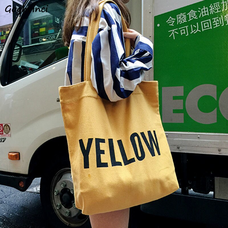 Shopping Bags Women Zipper Letter Printed Chic Big Capacity Leisure Daily Shop Bag Canvas Tote Reuseable Eco Shooper Harajuku