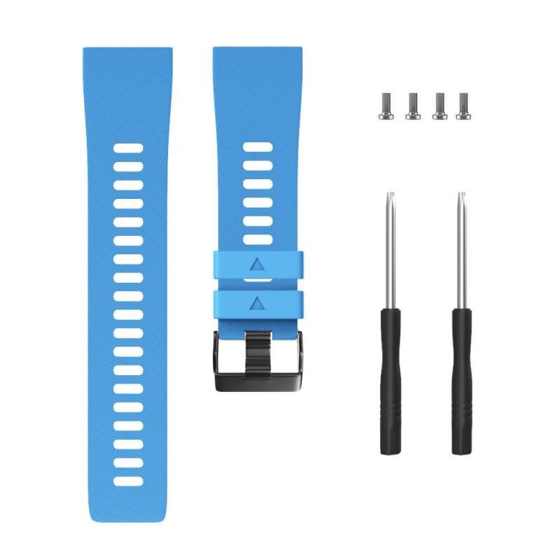 Correa de reloj deportivo para Garmin Forerunner 35, correa de silicona para reloj inteligente, repuesto de pulsera con destornillador, TXTB1: Azul cielo