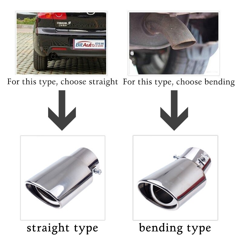 Stainless Steel Exhaust Tip Pipe Muffler Car Styling Exhaust System Tip Modified Car Tail For Hyundai Getz Accessories