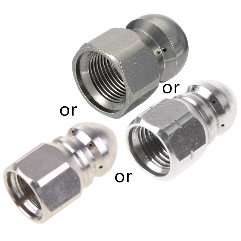 Rotating Sewer Jetter Nozzle Stainless Steel Pressure Sewer Hose Fittings Cleaning Pipe Drain Washing Rotary Nozzle: 1I8 Rotary