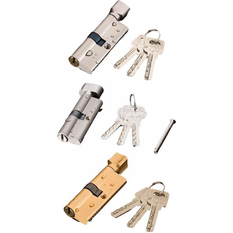 70mm Door Lock Core Door Cylinder Lock Biased Anti-theft 3 Security Pcs Home Interior Key Entrance Bedroom Brass Lock Lock K7Z7