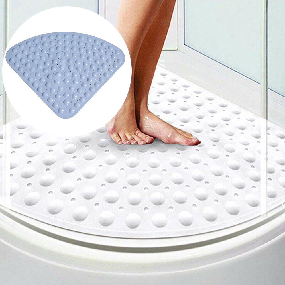 Corner Bath Shower Mat Non Slip Pad Quadrant Sector Rubber Anti-Bacterial Mat
